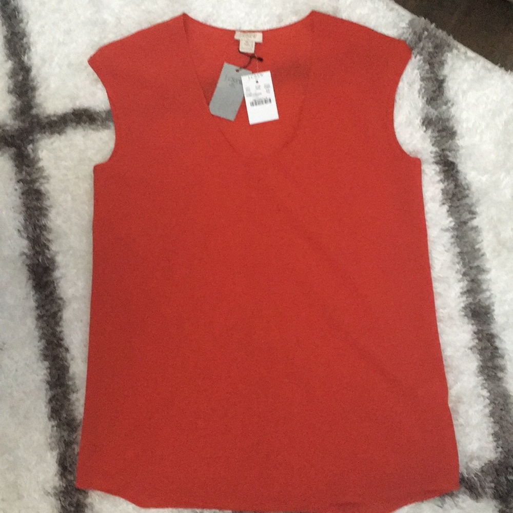 J Crew Burnt orange v neck Size: 00P